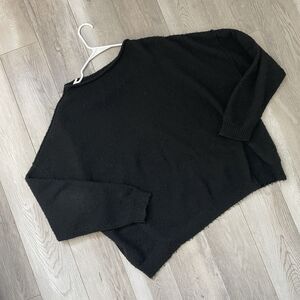 Nuuds Rollneck Sweater mock neck long sleeve oversized womens Black (xlarge)